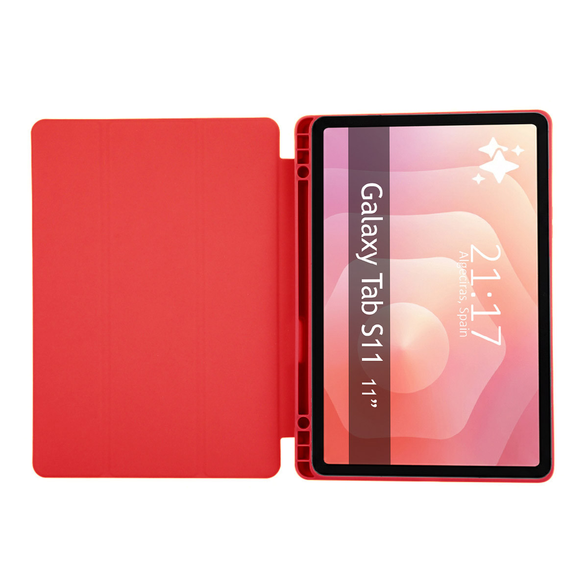 Funda con tapa Smart para Samsung Galaxy Tab S11 color Roja