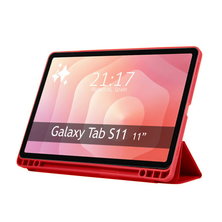 Funda con tapa Smart para Samsung Galaxy Tab S11 color Roja