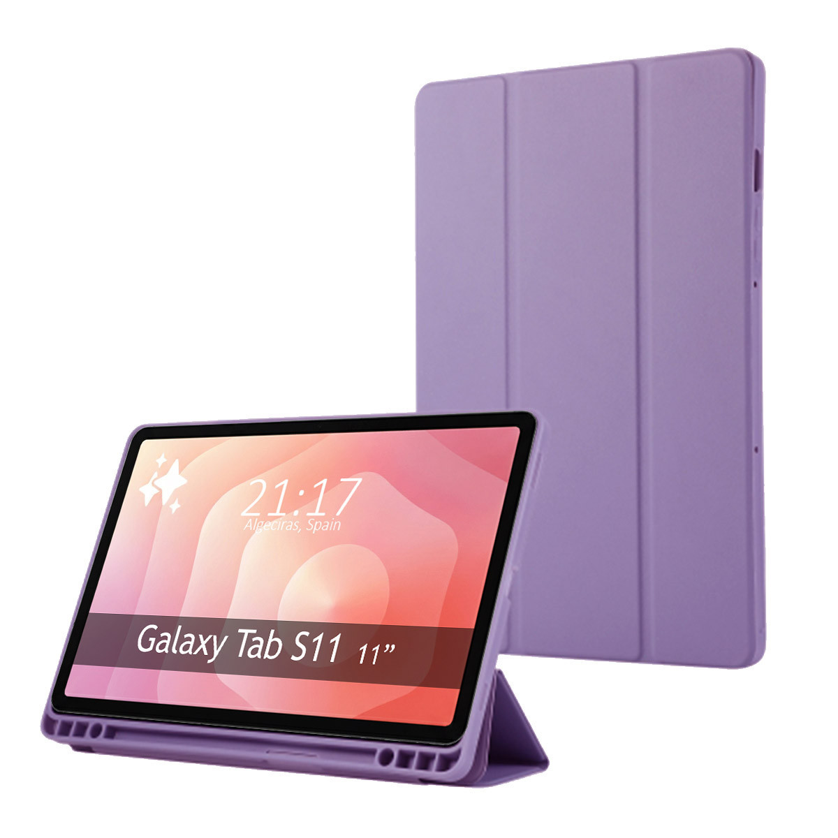 Funda con tapa Smart para Samsung Galaxy Tab S11 color Morada