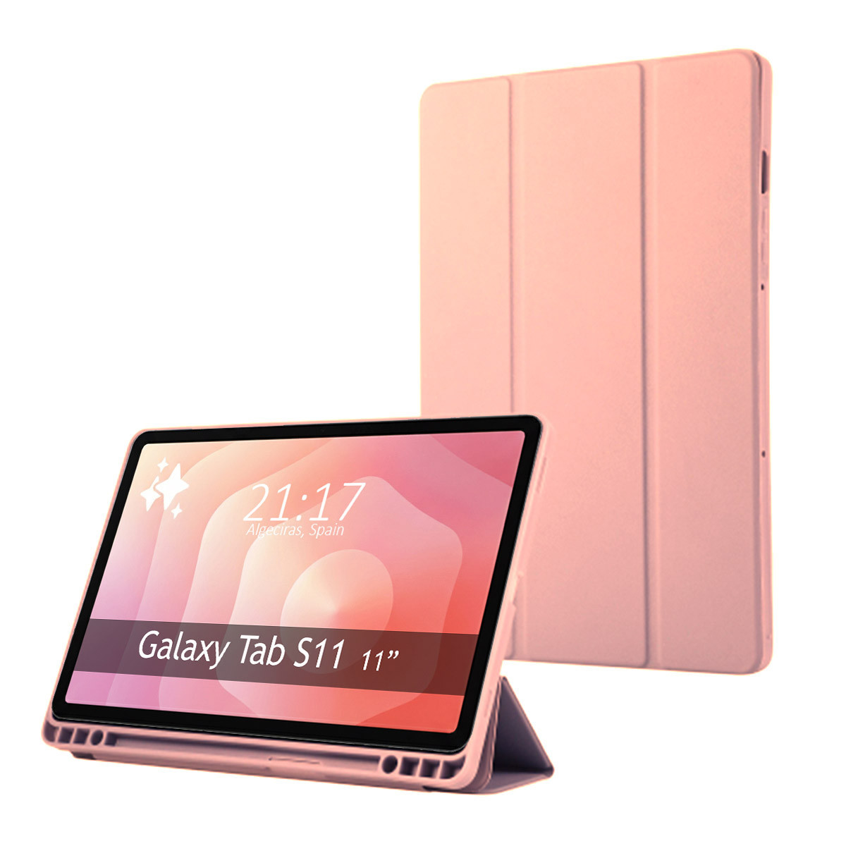 Funda con tapa Smart para Samsung Galaxy Tab S11 color Rosa