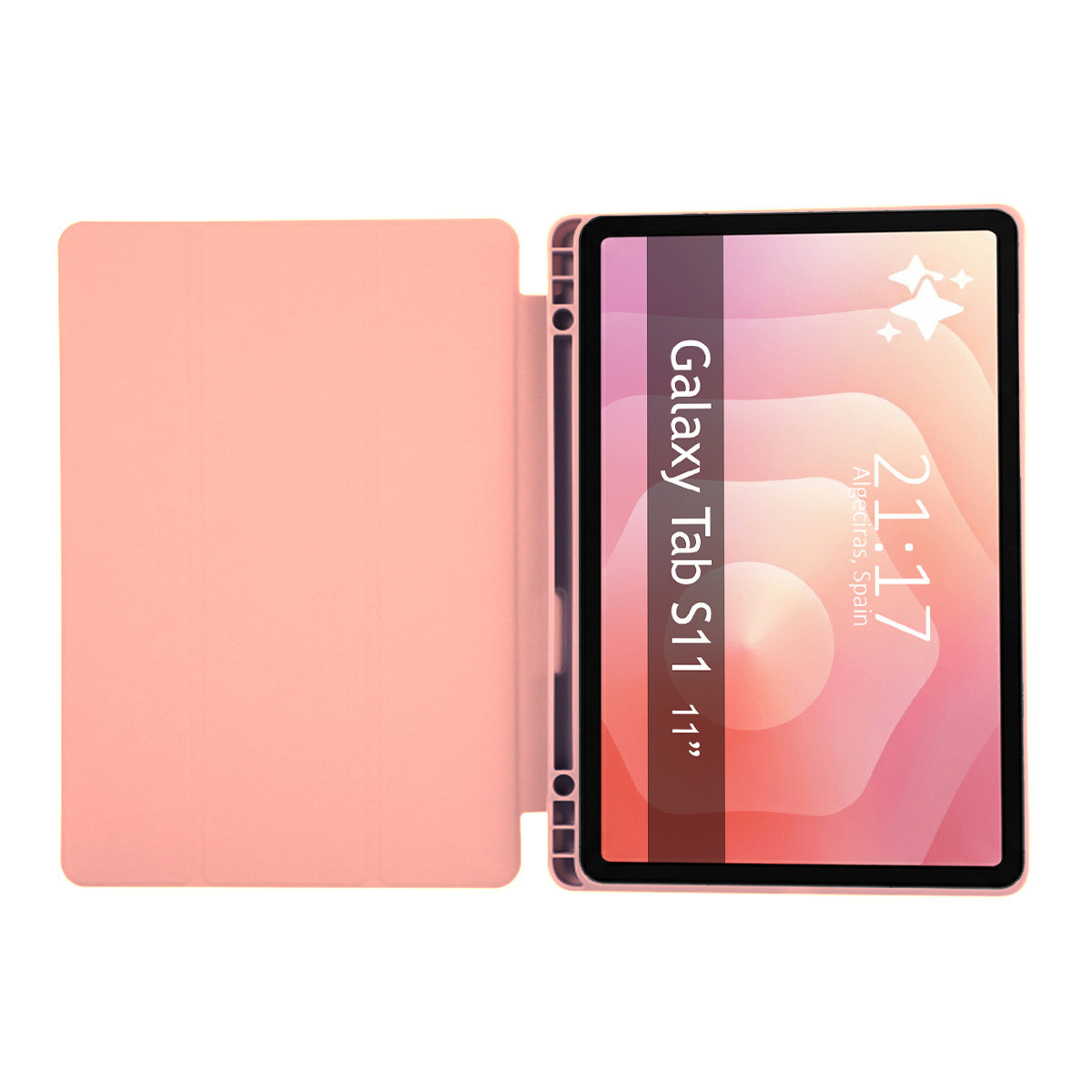 Funda con tapa Smart para Samsung Galaxy Tab S11 color Rosa