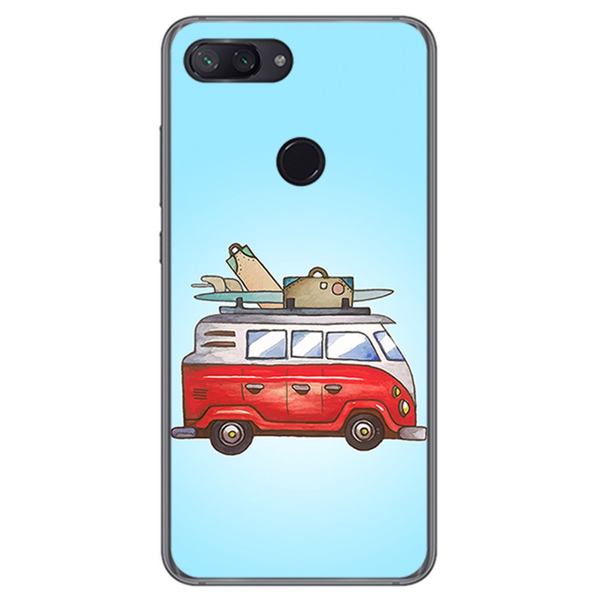 Funda Gel Tpu para Xiaomi Mi 8 Lite Diseño Furgoneta Dibujos