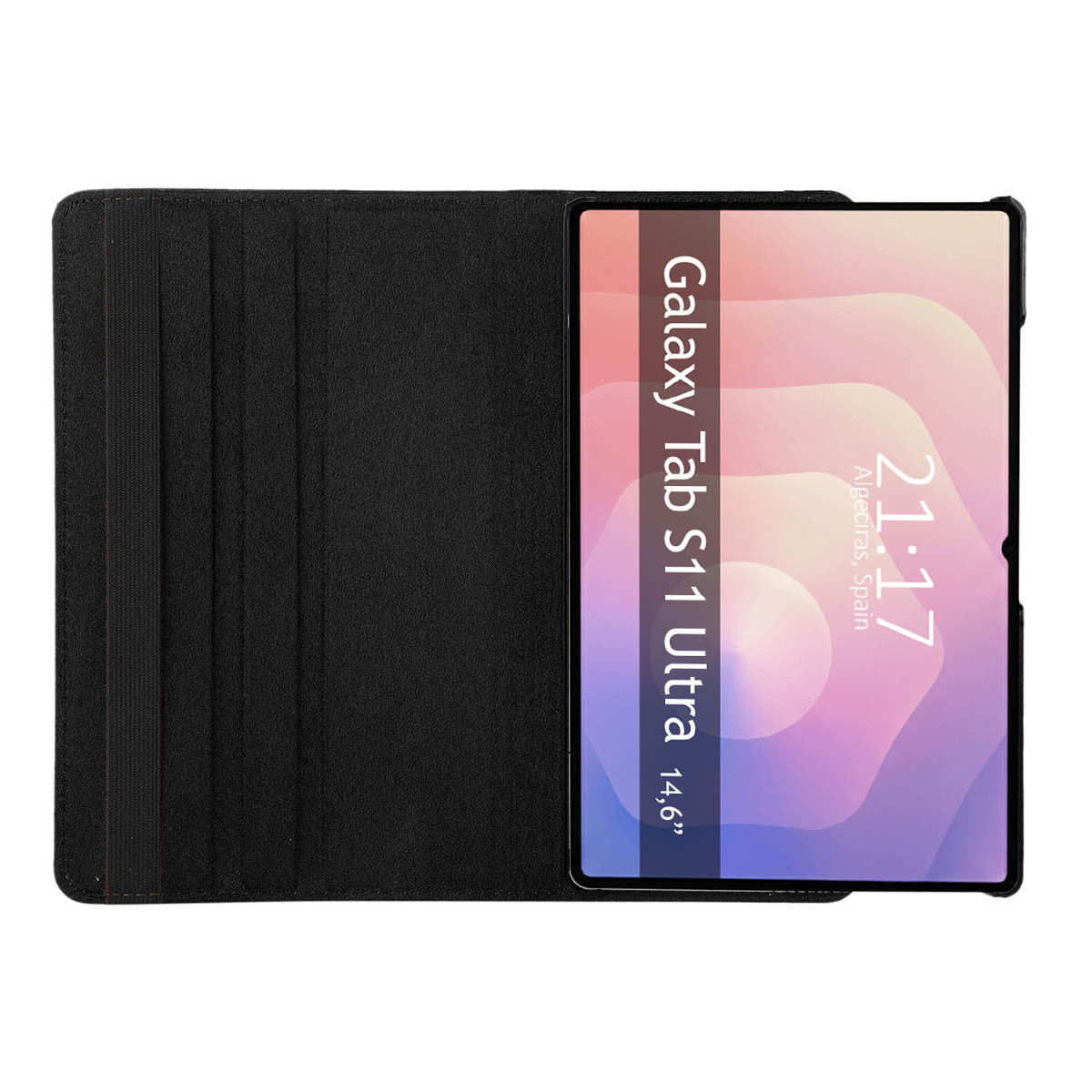 Funda Giratoria 360 para Samsung Galaxy Tab S11 Ultra color Negra
