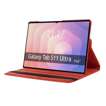 Funda Giratoria 360 para Samsung Galaxy Tab S11 Ultra color Roja