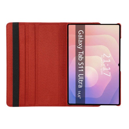Funda Giratoria 360 para Samsung Galaxy Tab S11 Ultra color Roja