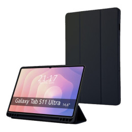 Funda con tapa Smart para Samsung Galaxy Tab S11 Ultra color Negra