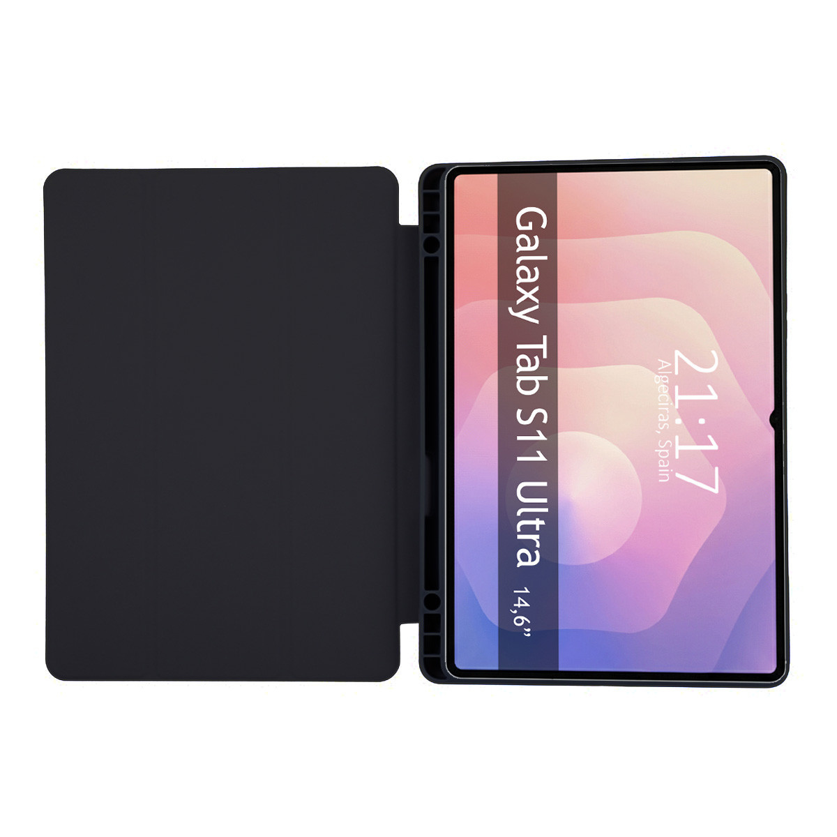 Funda con tapa Smart para Samsung Galaxy Tab S11 Ultra color Negra