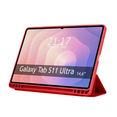 Funda con tapa Smart para Samsung Galaxy Tab S11 Ultra color Roja