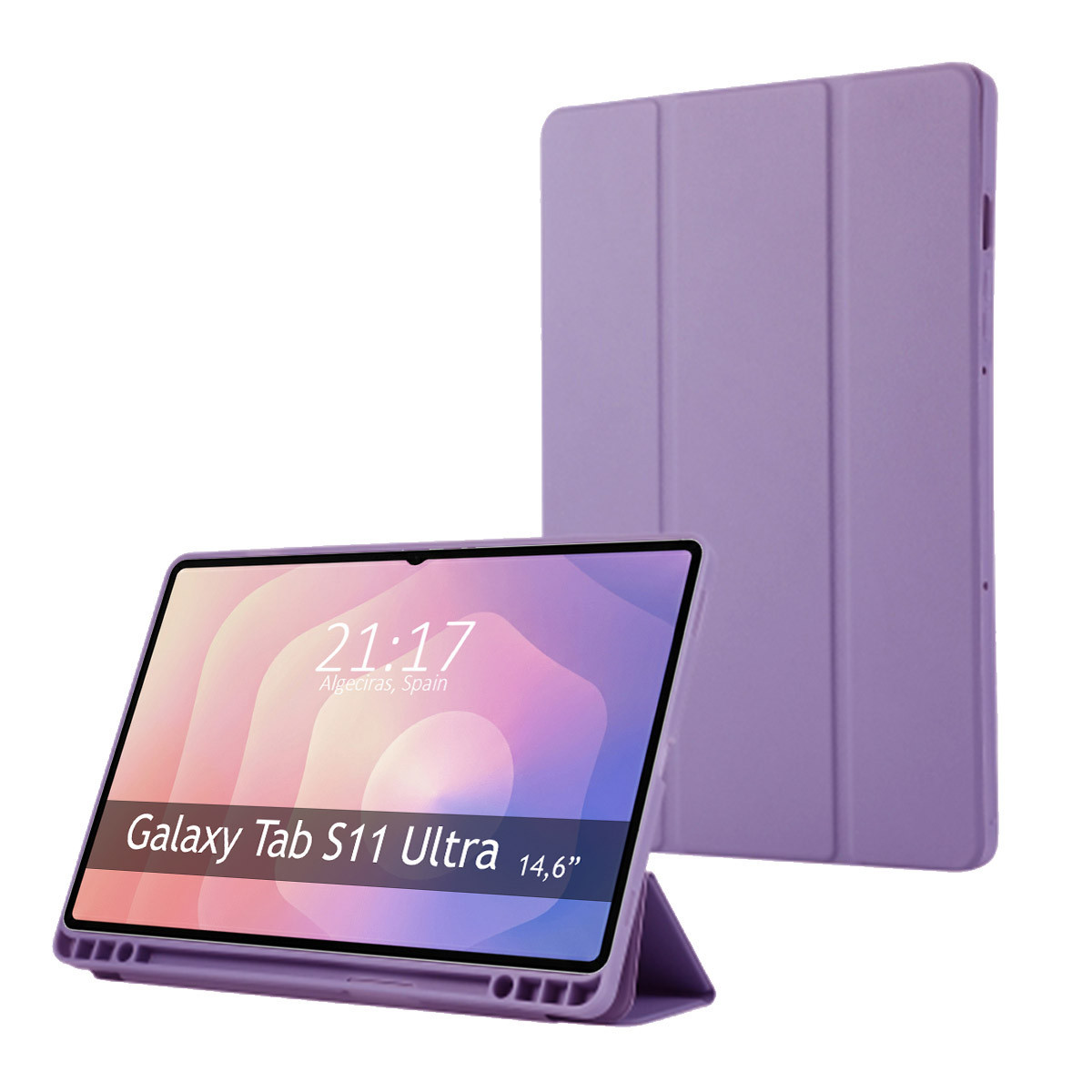Funda con tapa Smart para Samsung Galaxy Tab S11 Ultra color Morada