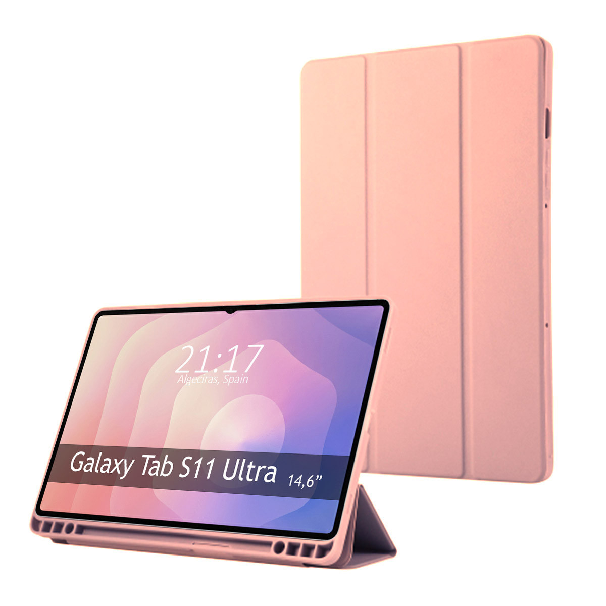 Funda con tapa Smart para Samsung Galaxy Tab S11 Ultra color Rosa