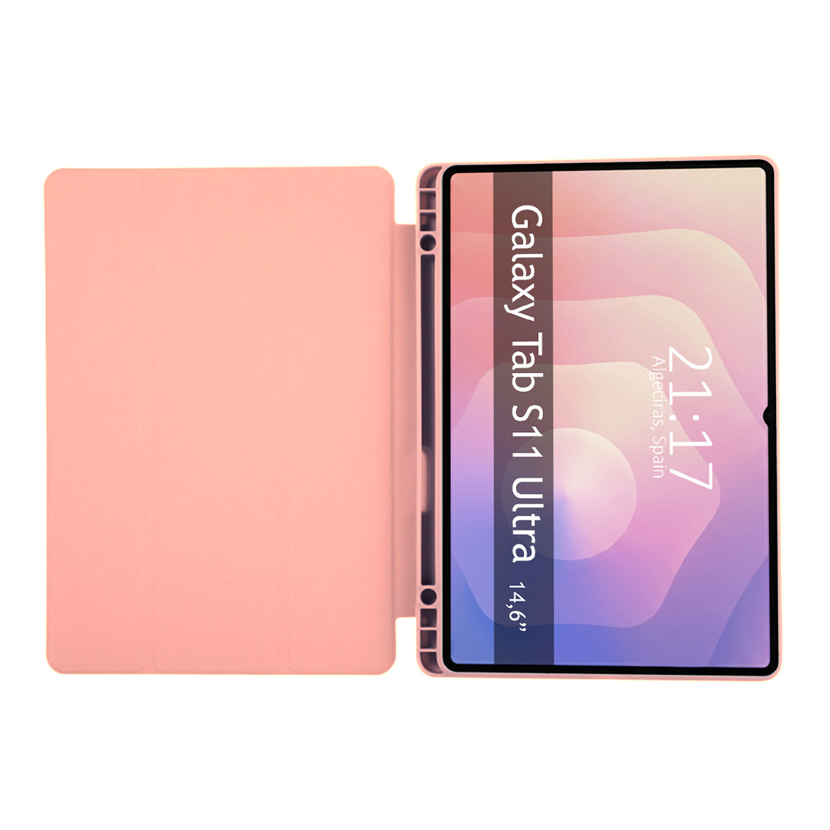 Funda con tapa Smart para Samsung Galaxy Tab S11 Ultra color Rosa