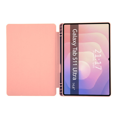Funda con tapa Smart para Samsung Galaxy Tab S11 Ultra color Rosa