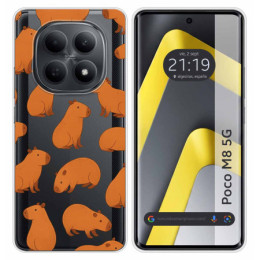 Funda Silicona Transparente para Xiaomi Poco M8 5G diseño Capibara 02 Dibujos