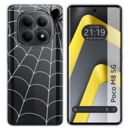 Funda Silicona Transparente para Xiaomi Poco M8 5G diseño Araña Dibujos