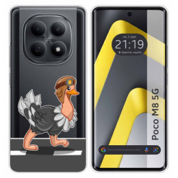 Funda Silicona Transparente para Xiaomi Poco M8 5G diseño Avestruz Dibujos