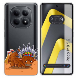 Funda Silicona Transparente para Xiaomi Poco M8 5G diseño Bufalo Dibujos