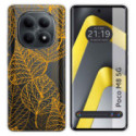 Funda Silicona Transparente para Xiaomi Poco M8 5G diseño Hojas Dibujos