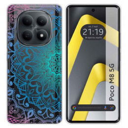 Funda Silicona Transparente para Xiaomi Poco M8 5G diseño Mandala Dibujos