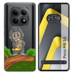 Funda Silicona Transparente para Xiaomi Poco M8 5G diseño Mono Dibujos