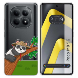 Funda Silicona Transparente para Xiaomi Poco M8 5G diseño Panda Dibujos