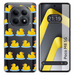 Funda Silicona Transparente para Xiaomi Poco M8 5G diseño Pato Dibujos