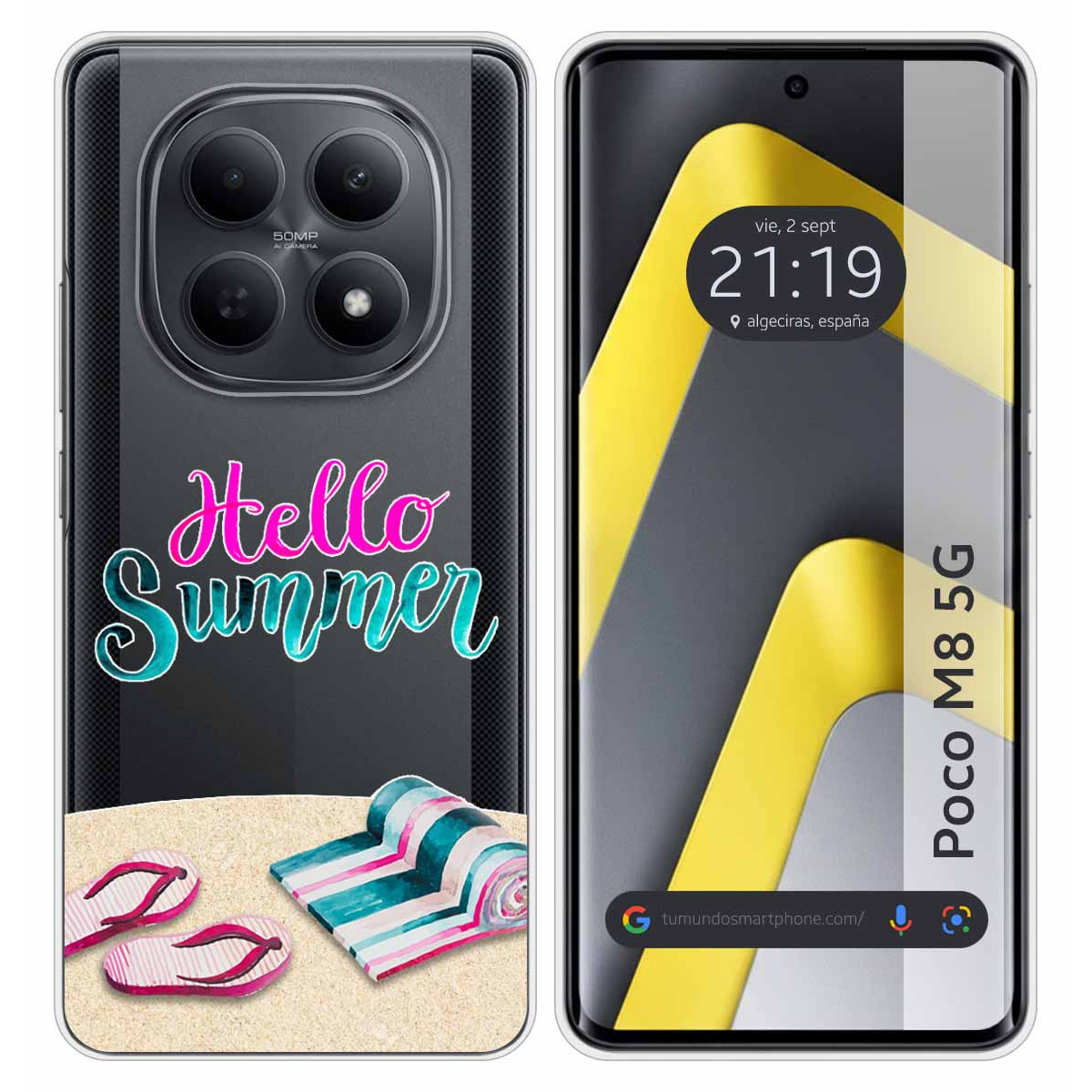 Funda Silicona Transparente para Xiaomi Poco M8 5G diseño Summer Dibujos