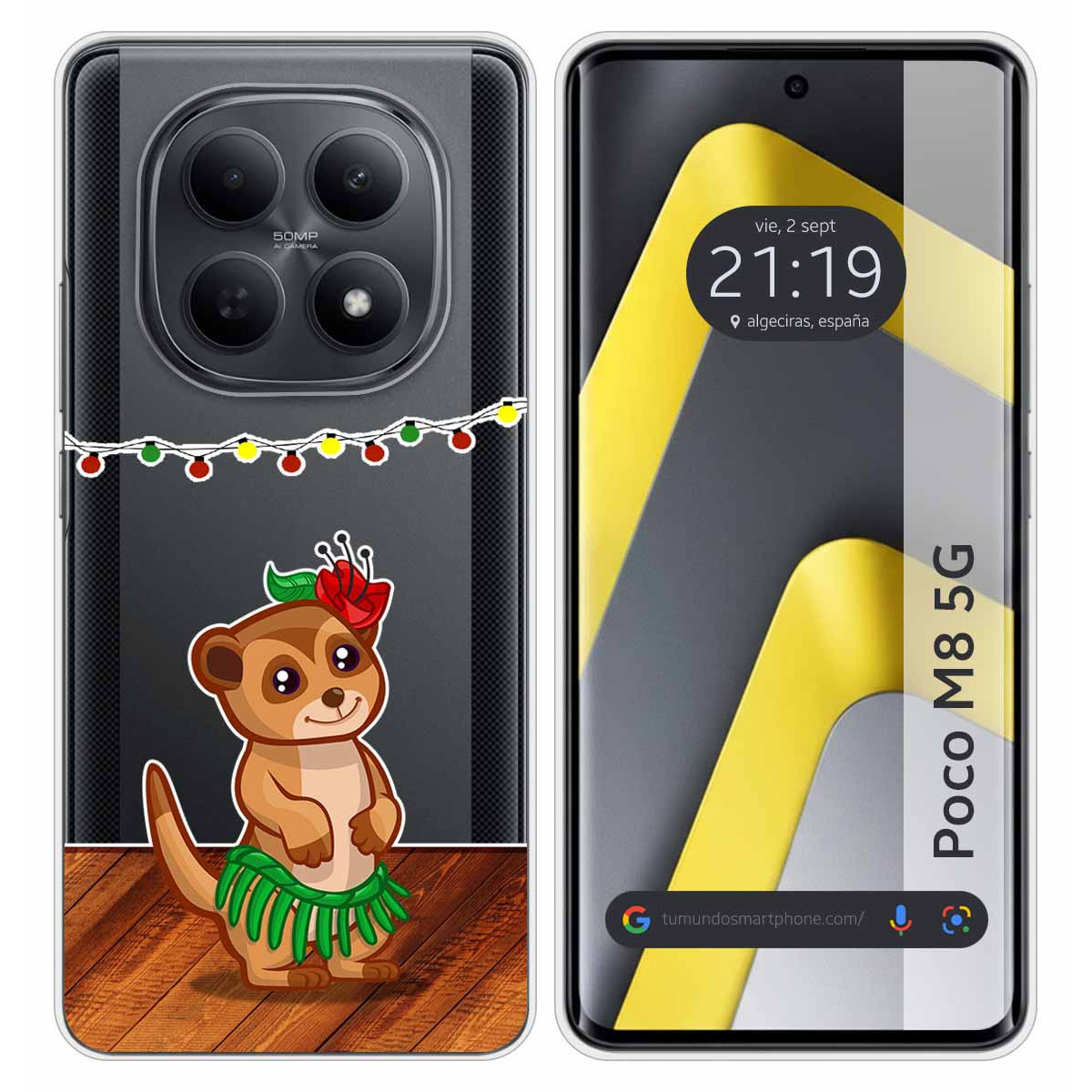 Funda Silicona Transparente para Xiaomi Poco M8 5G diseño Suricata Dibujos