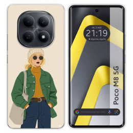 Funda Silicona para Xiaomi Poco M8 5G diseño Mujer 03 Dibujos