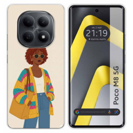 Funda Silicona para Xiaomi Poco M8 5G diseño Mujer 05 Dibujos