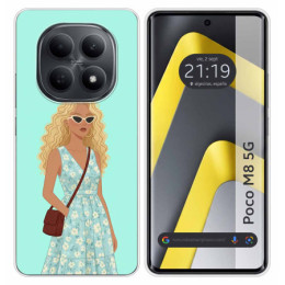 Funda Silicona para Xiaomi Poco M8 5G diseño Mujer 07 Dibujos