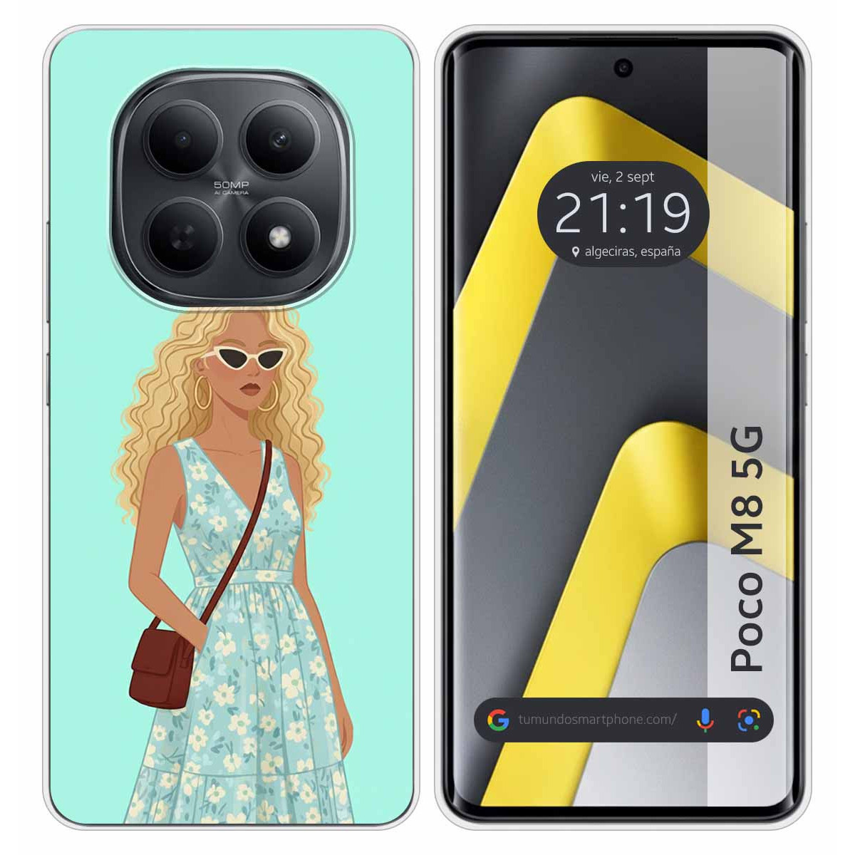 Funda Silicona para Xiaomi Poco M8 5G diseño Mujer 07 Dibujos