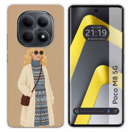 Funda Silicona para Xiaomi Poco M8 5G diseño Mujer 10 Dibujos