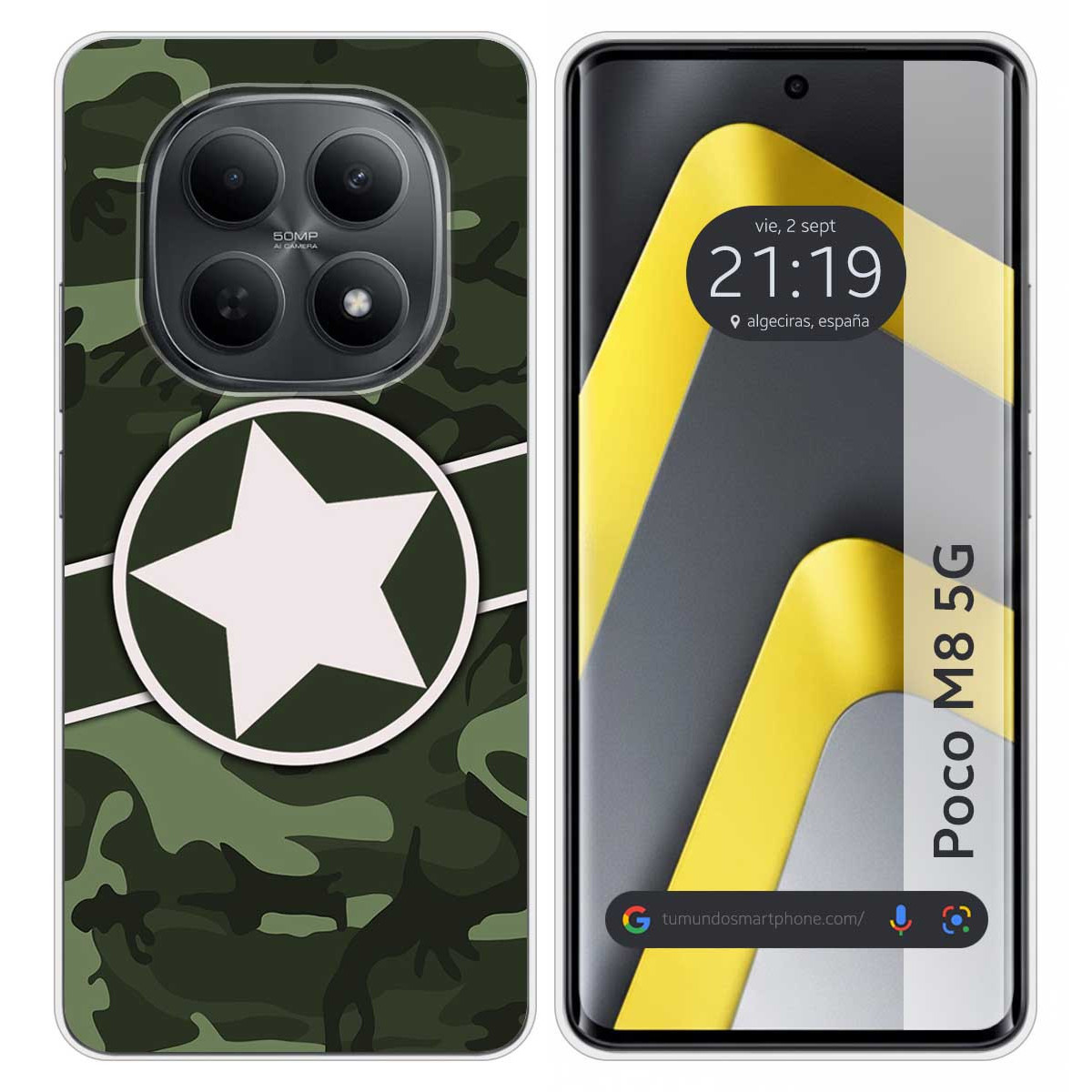 Funda Silicona para Xiaomi Poco M8 5G diseño Camuflaje 01 Dibujos