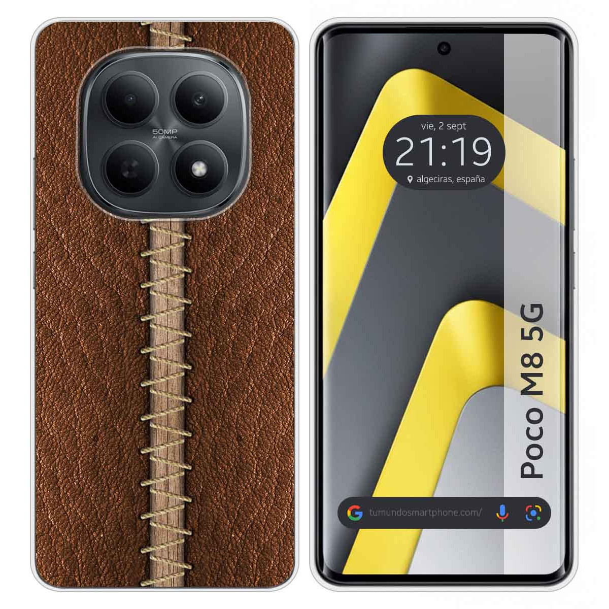 Funda Silicona para Xiaomi Poco M8 5G diseño Cuero 01 Dibujos
