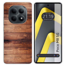 Funda Silicona para Xiaomi Poco M8 5G diseño Madera 02 Dibujos