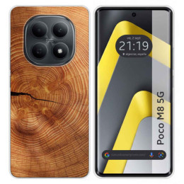 Funda Silicona para Xiaomi Poco M8 5G diseño Madera 04 Dibujos