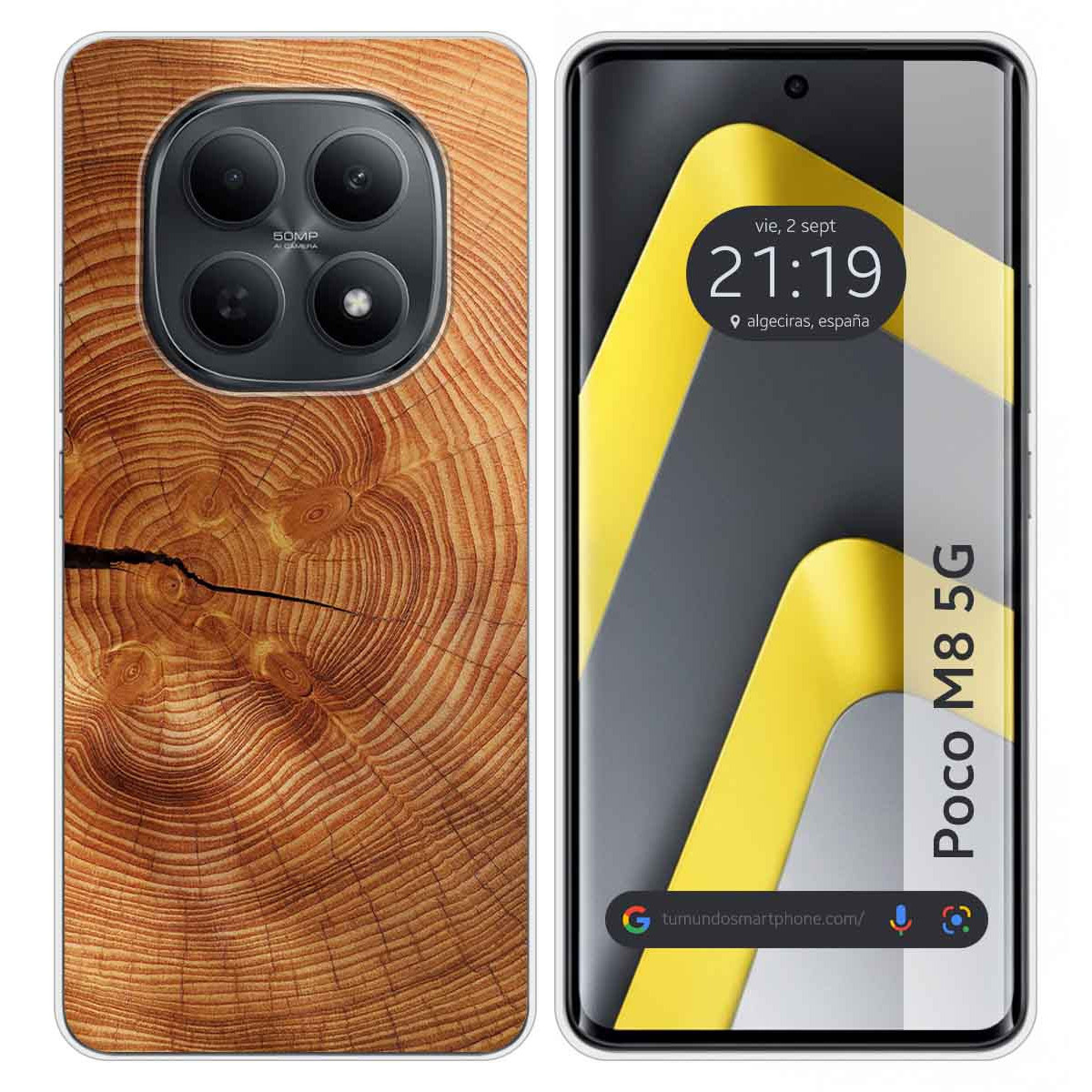 Funda Silicona para Xiaomi Poco M8 5G diseño Madera 04 Dibujos