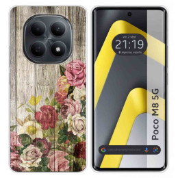 Funda Silicona para Xiaomi Poco M8 5G diseño Madera 08 Dibujos