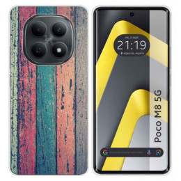 Funda Silicona para Xiaomi Poco M8 5G diseño Madera 10 Dibujos