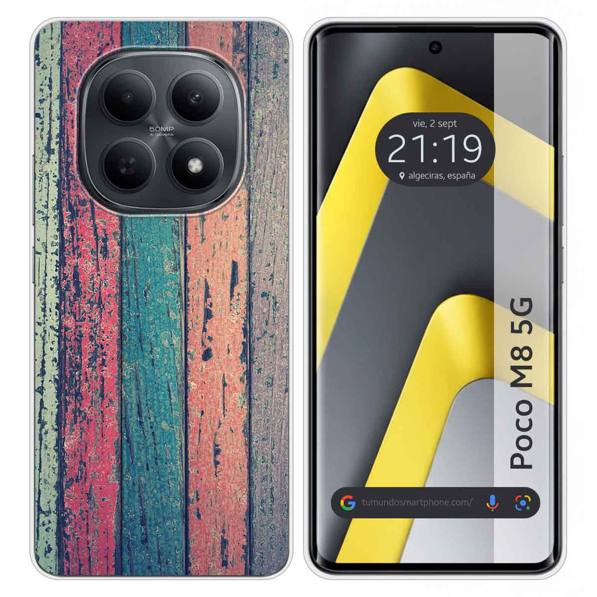 Funda Silicona para Xiaomi Poco M8 5G diseño Madera 10 Dibujos