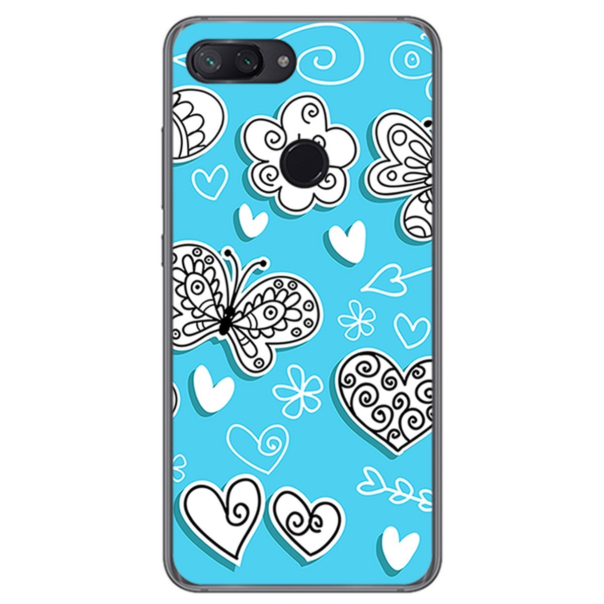 Funda Gel Tpu para Xiaomi Mi 8 Lite Diseño Mariposas Dibujos