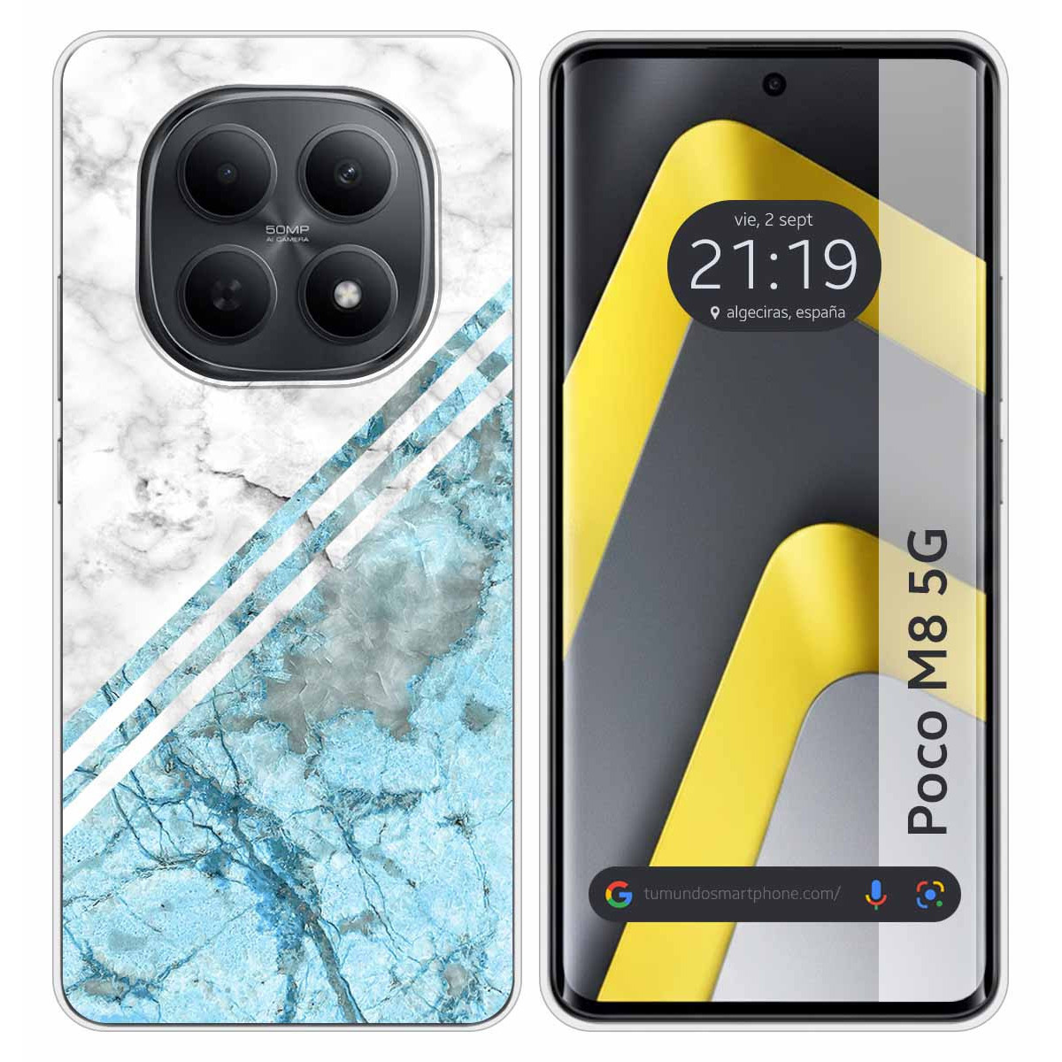 Funda Silicona para Xiaomi Poco M8 5G diseño Mármol 02 Dibujos