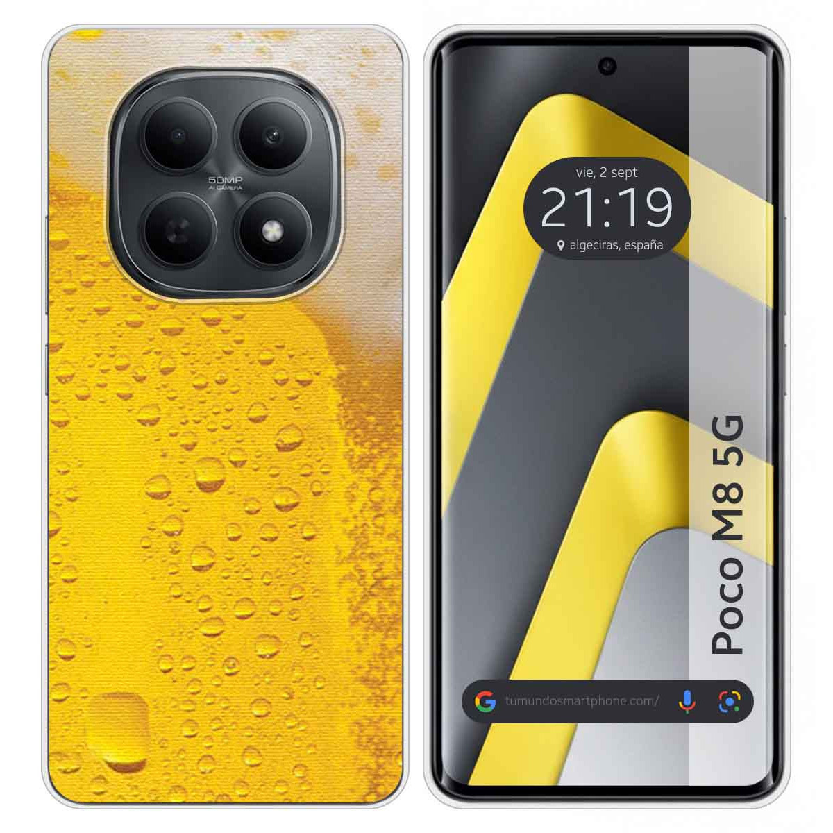 Funda Silicona para Xiaomi Poco M8 5G diseño Cerveza Dibujos