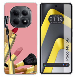 Funda Silicona para Xiaomi Poco M8 5G diseño Brochas Dibujos