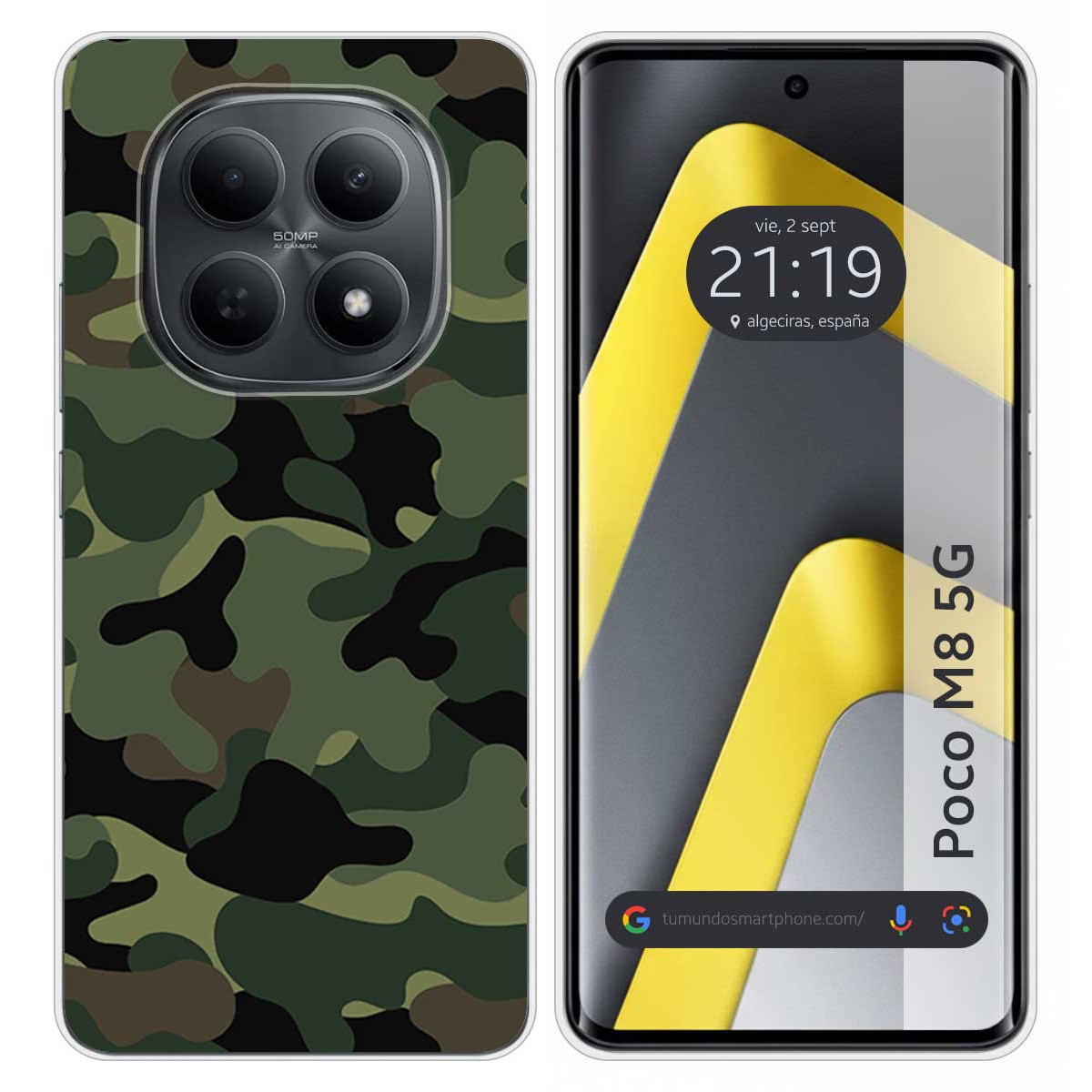 Funda Silicona para Xiaomi Poco M8 5G diseño Camuflaje Dibujos
