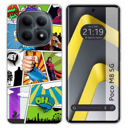 Funda Silicona para Xiaomi Poco M8 5G diseño Comic Dibujos