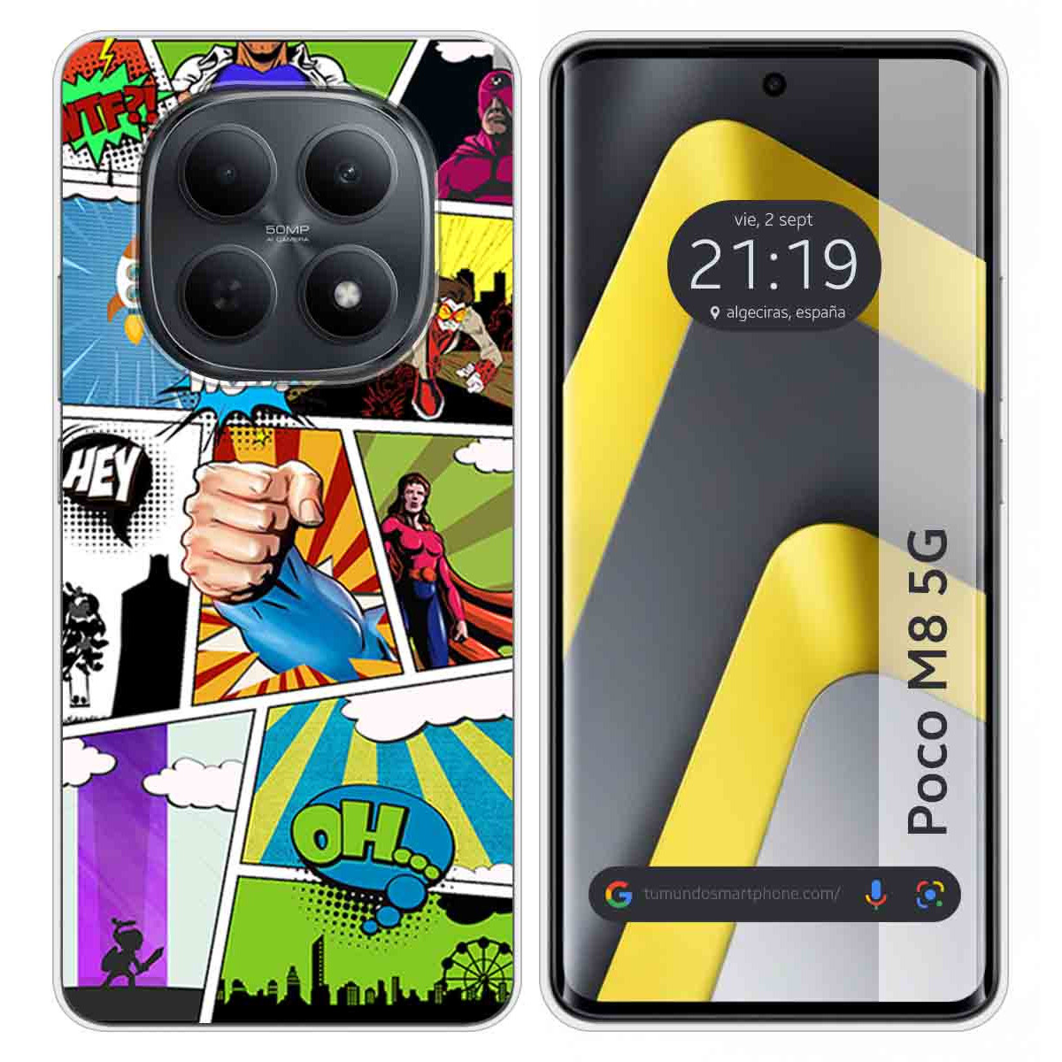 Funda Silicona para Xiaomi Poco M8 5G diseño Comic Dibujos