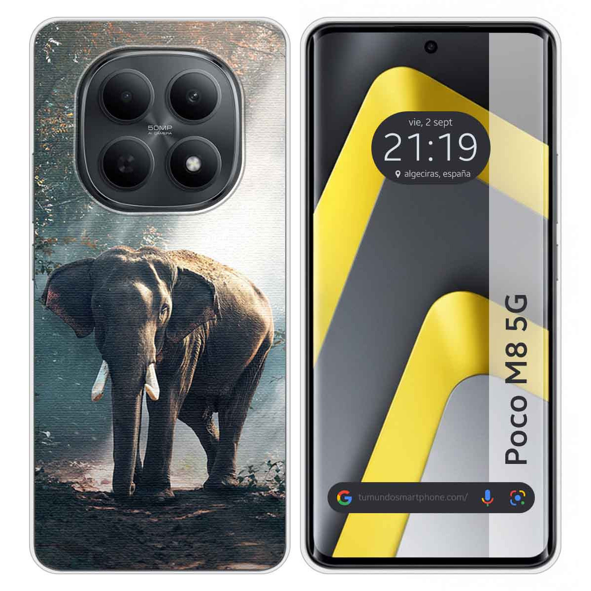 Funda Silicona para Xiaomi Poco M8 5G diseño Elefante Dibujos