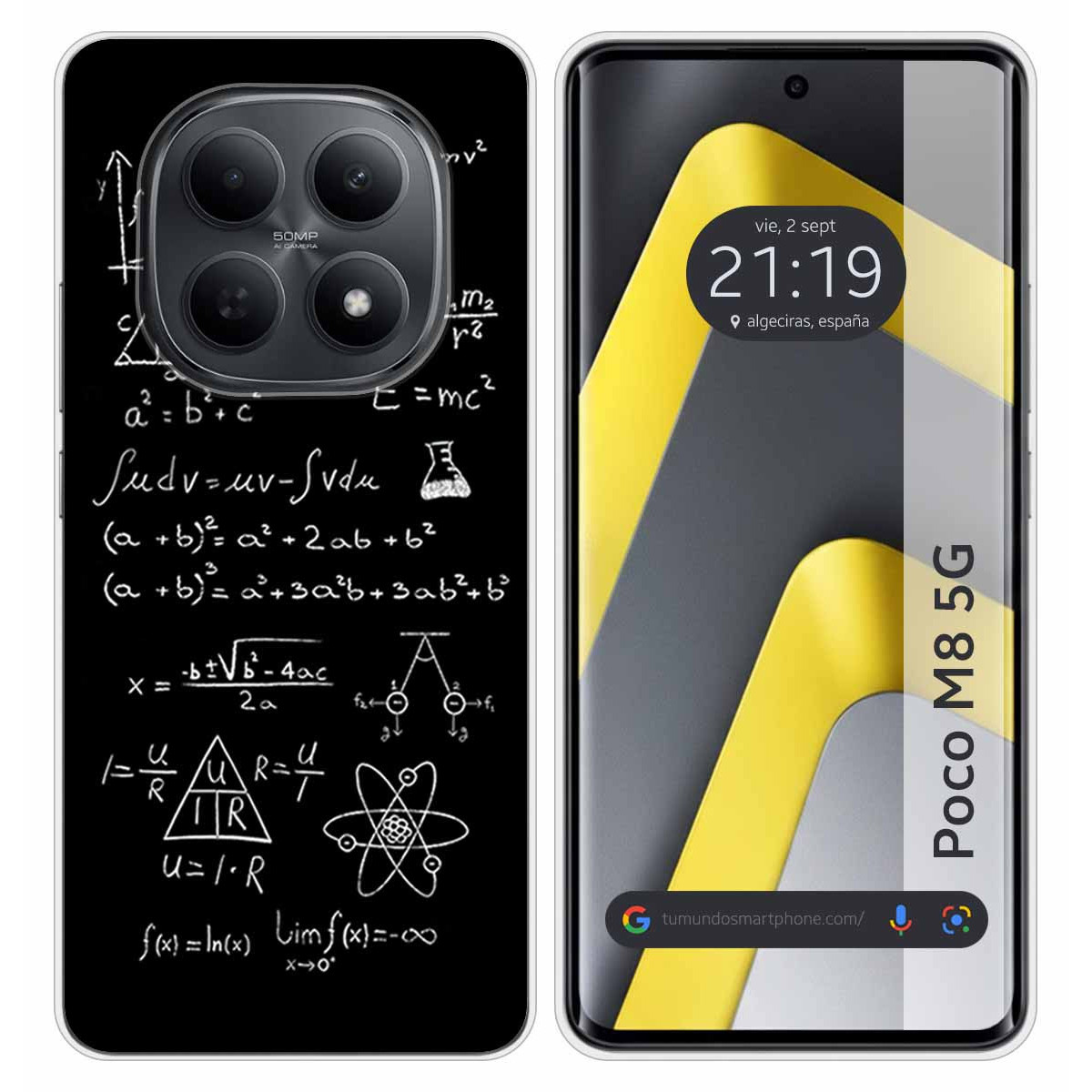 Funda Silicona para Xiaomi Poco M8 5G diseño Formulas Dibujos