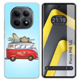 Funda Silicona para Xiaomi Poco M8 5G diseño Furgoneta Dibujos